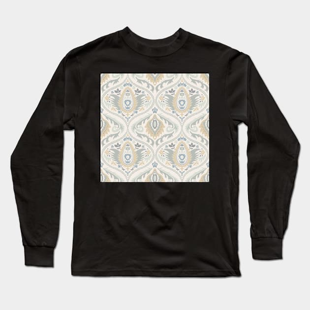 Ogee pattern with tendrils on light yellow Long Sleeve T-Shirt by colorofmagic